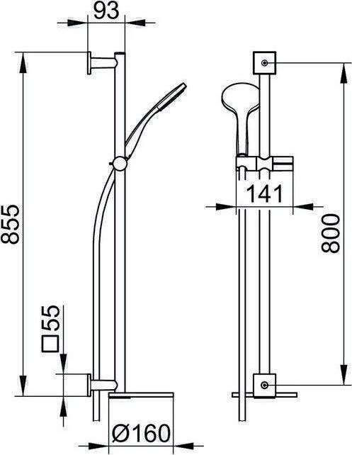 Produktbild Keuco Brause-Set IXMO mit Ablage vc we