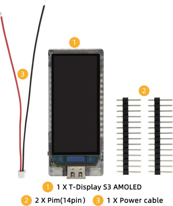 Produktbild Lilygo AMOLED T-Display-S3 ESP32-S3 mit 1.9 Inch Display