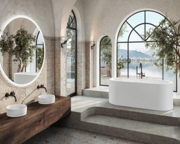 Actual product image Kaldewei Nueva washbasin bowl 3191, round, diameter 380mm, without overflow, 911206003 (502 mm, 481 mm)