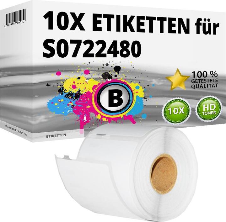 Druckfuxx 1x Etikette für Dymo 99014 LabelWriter 310 320 330 Series 400 Duo SE 4