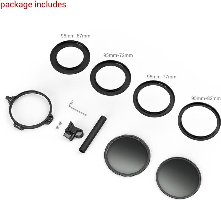 Actual product image SmallRig Lens Filter CPL-VND Filter Kit with Rod Clamp - 95 mm (95 mm, Neutral density filter, Polarizing filter)