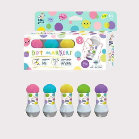 Image du produit Haku Yoka Marqueurs Dot - 5 x Couleurs Pastel (59CP233116) (5 x Couleurs pastel, 18 mm, 5 x)