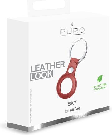 Produktbild Deltaco Puro SKY Apple Airtag key ring with leather case - Red