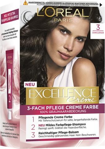 Actual product image L'Oréal Paris 3-fold care cream colour (3 Dark brown, 3-fold care cream colour)