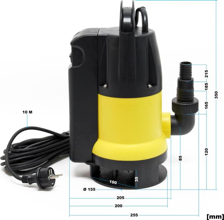 Produktbild Wiltec Schmutzwasserpumpe 8000l/h 400W Abwasserpumpe Tauchpumpe Fäkalienpumpe Baumpumpe (Schmutzwasserpumpe)