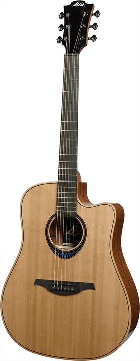 Lâg Guitars TBW2DCE BlueWave 2 Tramontane Dreadnough CE (Western guitar, Brown Brankowood, Laminated Santos Rosewood, Solid Red-Cedar)