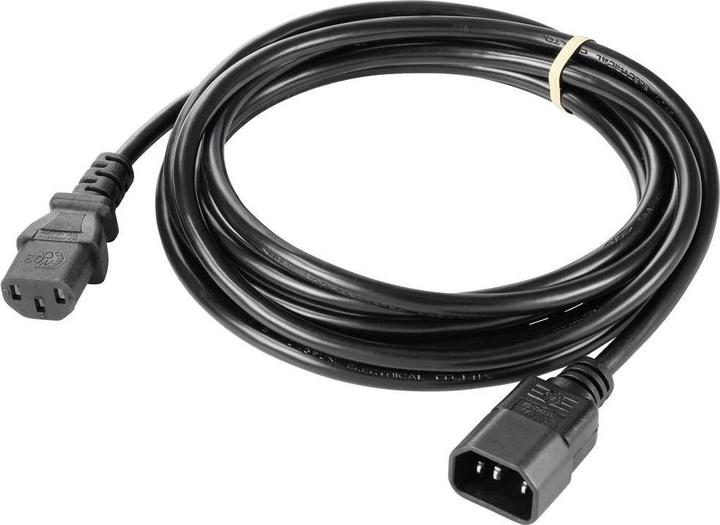 Actual product image Sygonix SY-5243894 Power Cable Extension Black 5.00 m (5 m, C14)
