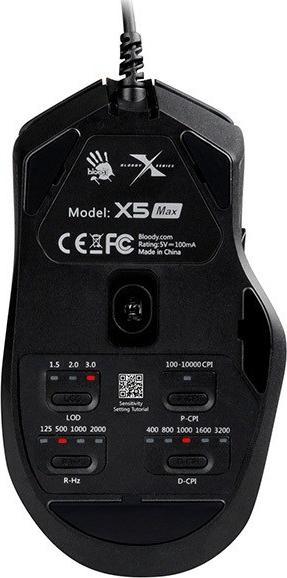 Produktbild Bloody X5 Max Maus Beidhändig USB Typ-A 10000 DPI (Kabelgebunden)