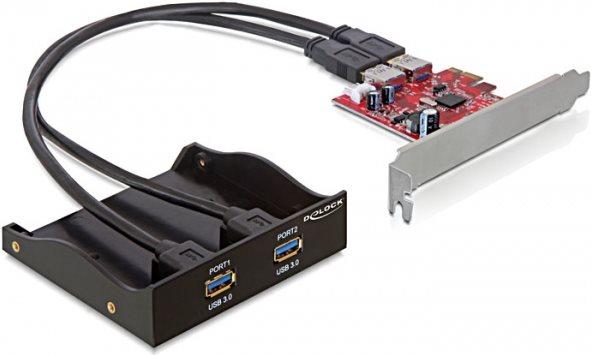 Produktbild Delock USB 3.0 Front Panel, 2-Port, inkl. PCI Express Card