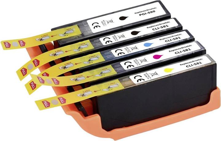 Produktbild Renkforce Tinte Kombi-Pack ersetzt Canon PGI-580 PGBK + CLI-581 BKCMY (2078C005) (M, Y, C, BK)