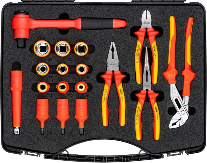 Immagine prodotto Vigor Set di utensili VDE ∙ V5632 ∙ Squadra, cava 12,5 mm (1/2 pollice) ∙ Profilo esagonale esterno,