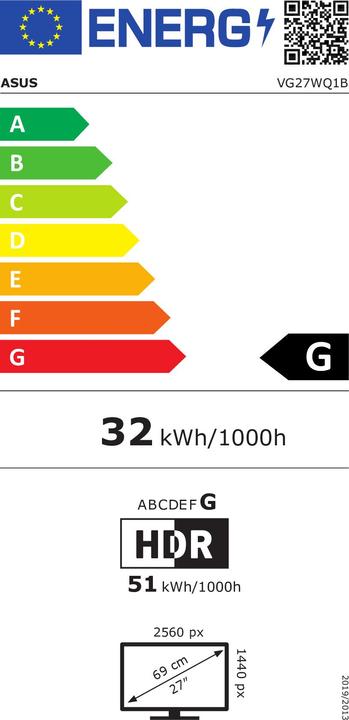 Energie-Label ASUS TUF Gaming VG27WQ1B (2560 x 1440 Pixel, 27")