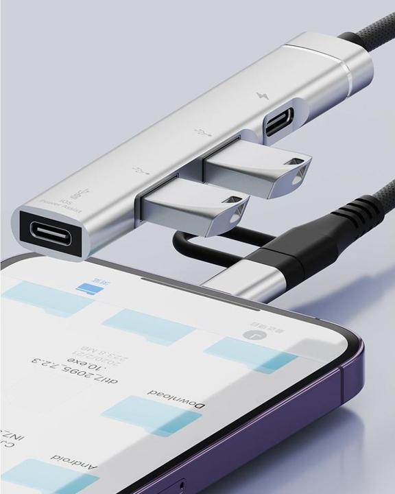 Actual product image PowerGuard 6-in-1 OTG adapter (Lightning, USB Type C)