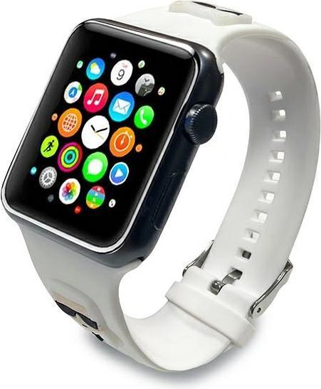Produktbild Karl Lagerfeld Pasek KLAWLSLCKW Apple Watch 42/44/45mm bia?y/white strap Silicone Karl & Choupette H (Silikon)