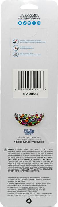 Immagine prodotto 3Doodler Create+ Filament 75 PLA violett schwarz grau/"Night Sky Mix/" (PLA, 3 mm, 184 g, Viola)