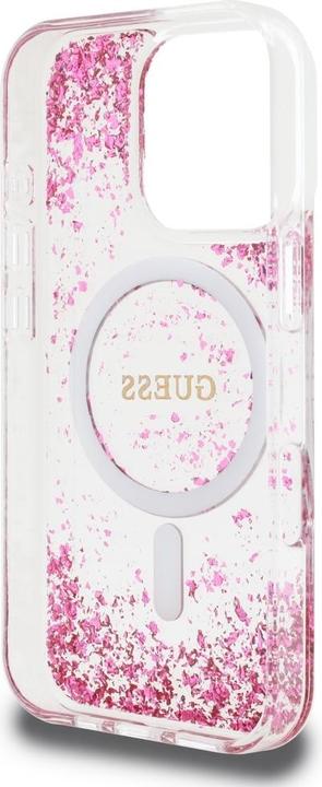 Produktbild Guess HC Resin Bottom Glitter MagSafe Case for iPhone 16 Pro Max - Pink (Apple iPhone 16 Pro Max)