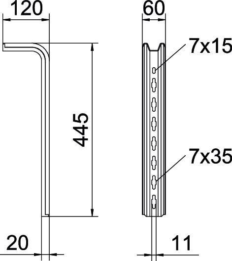 Immagine prodotto OBO Bettermann OBO TPS 445 FT Asta di sospensione 445mm St FT