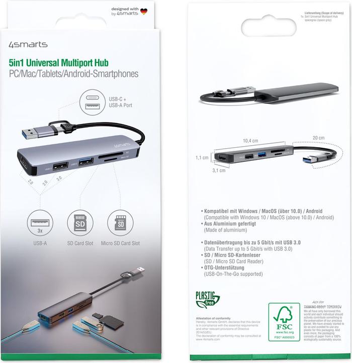 Actual product image 4smarts Universal (USB-A, USB-C, 3 Ports)