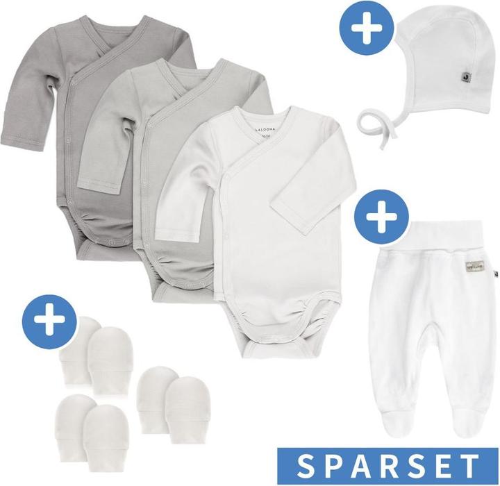 La Loona LaLoona Strampler & Sets 8-tlg. Wickelbody Set inkl. Strampelhose, Erstlingsmütze (One Size)
