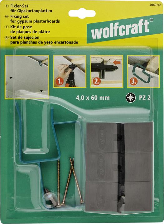 Produktbild wolfcraft wolfcraft 1 Fixier-Set für Gipskartonplatten 8-tlg