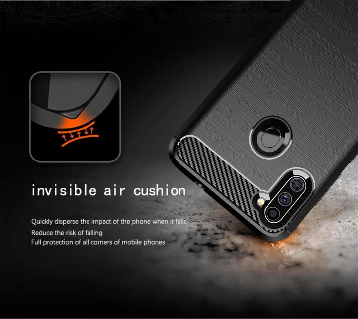 Actual product image Cadorabo TPU Ultra Slim carbon stainless steel Combi Cover (Samsung Galaxy A11, Samsung Galaxy M11)