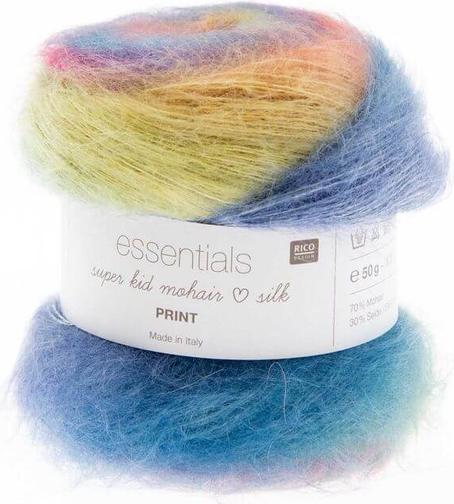 Actual product image Rico Essentials Super Kid Mohair Loves Silk Print licht, 50 g, 400 m, 70 % WM, 30 % SE (375 m)