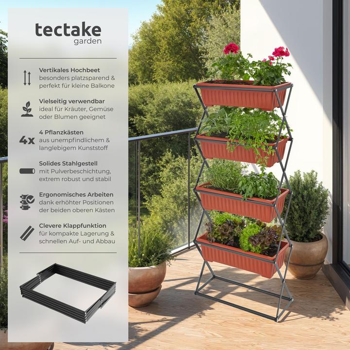 Immagine prodotto tectake Fioriera verticale con 4 vasi