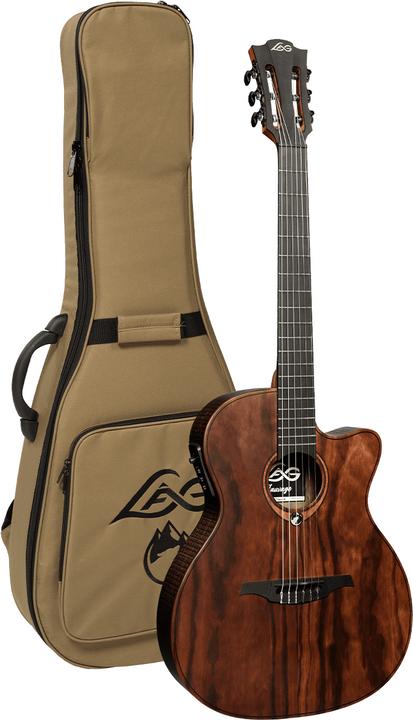 Immagine prodotto Lâg Guitars Sauvage-N-Asce (Chitarra semi acustica, Brankowood marrone (pinus radiata), Khaya, Brankowood pallido, Eucalipto affumicato finitura grezza)