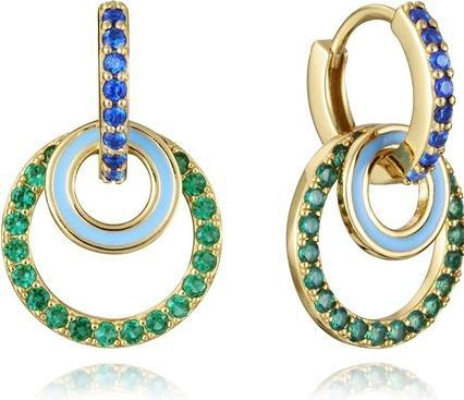 Viceroy Sparkling gold-plated earrings 2 in 1 Elegant 13195E100-99
