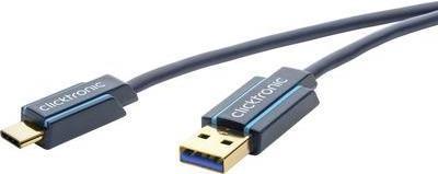 Produktbild clicktronic USB-C - USB-A Adapterkabel, High Speed (2 m, USB 3.0)