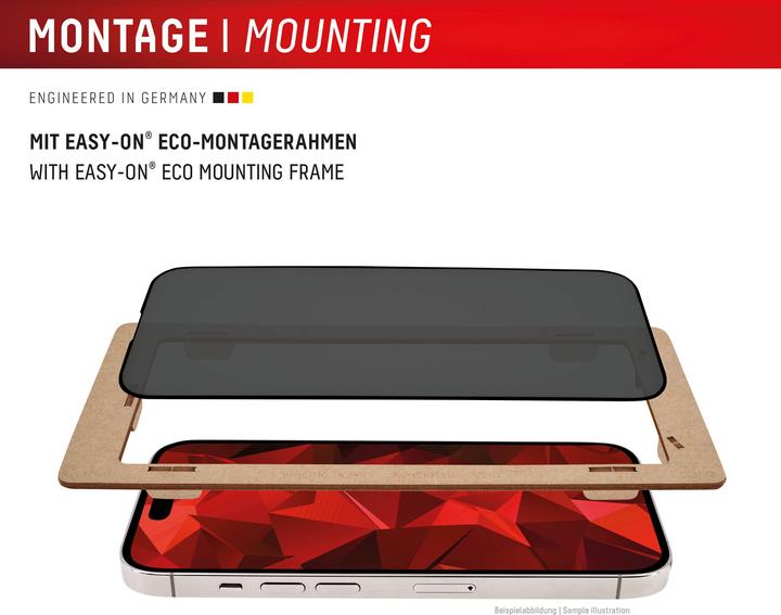 Produktbild Displex Privacy Glass, Privacy Full Cover Panzerglas (1 Stück, Apple iPhone 16 Pro)