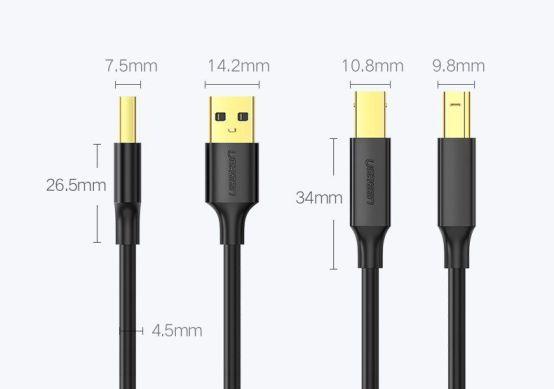 Actual product image Ugreen USB A – USB B (1.50 m, USB 2.0)
