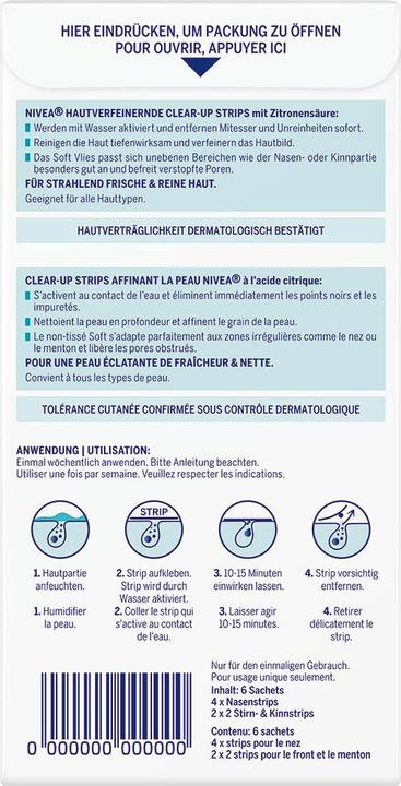 Actual product image NIVEA Skin-refining clear-up strips (Blackhead remover, 6000 ml)
