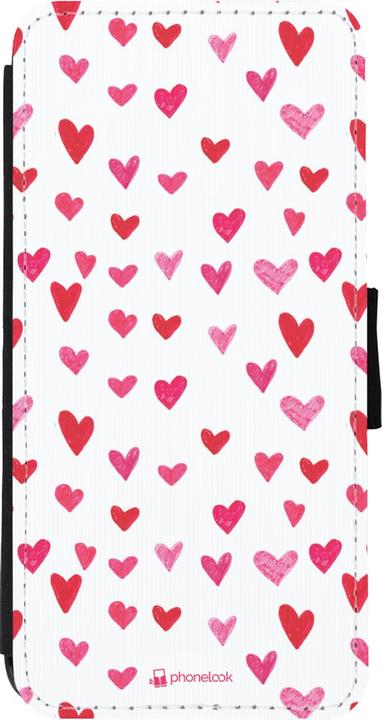 Produktbild PhoneLook Hülle Wallet schwarz Valentine 2022 Many pink hearts (Apple iPhone 11)