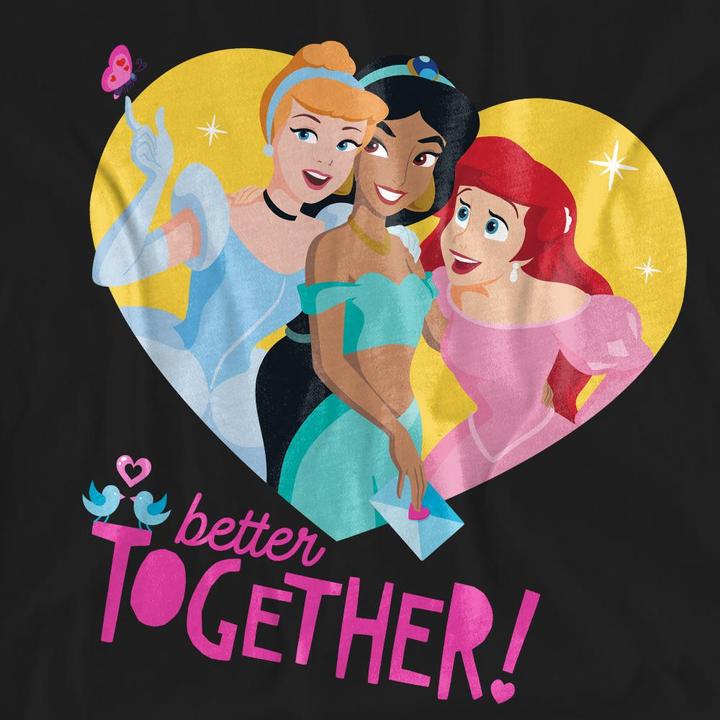 Actual product image Disney Princess Unisex Adult Better Together Valentine's Day T-Shirt (S)