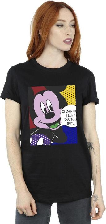 Actual product image Disney Womens/Ladies Mickey Mouse Oh Minnie Pop Art Cotton Boyfriend T-Shirt (XL)