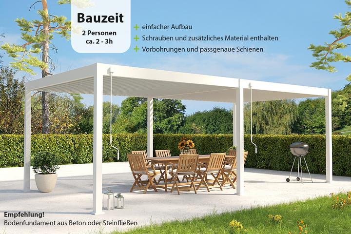 Image du produit Weide Pergola Deluxe Plus 3.6x7.2m avec toit à lamelles Blanc (360 cm, 720 cm)