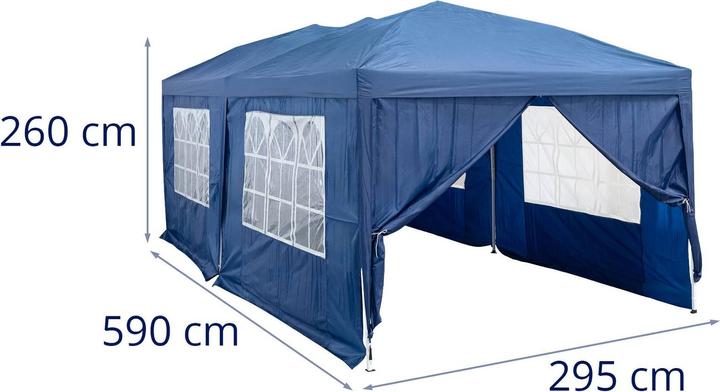 Actual product image Uniprodo Pop Up Gazebo with Roof and Side Walls - 3 x 6 m - waterproof cover (590 cm, 295 cm)