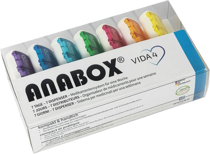 Produktbild Anabox Medidispenser 7 Tage, Vida 4, 4 Fächer/Tag, deutsch/französisch/italienisch (1 Stk)