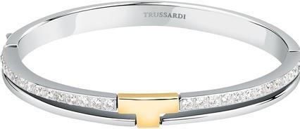 Actual product image Trussardi Elegant solid bicolour bracelet with zirconia T-Logo TJAXC20