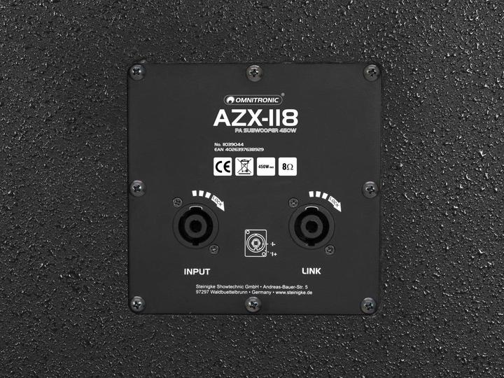 Actual product image Omnitronic AZX-118 PA subwoofer 450W (Subwoofer passive)