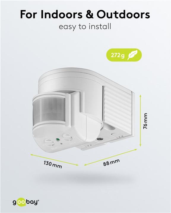 Immagine prodotto Goobay Rilevatore di movimento PIR a superficie 95 (12 m)