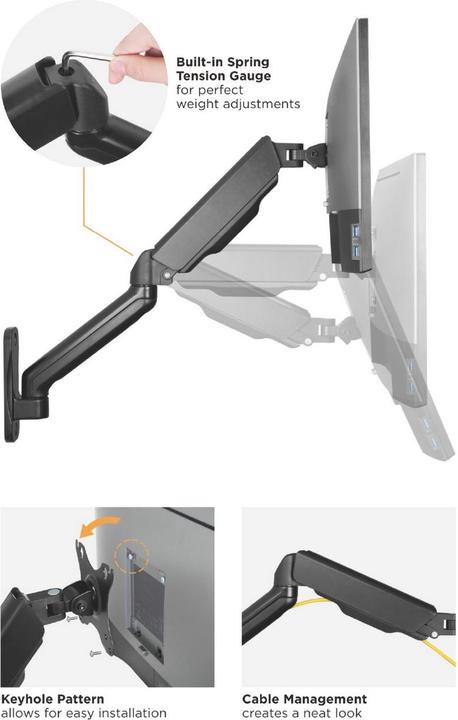 Produktbild equip Tischhalterung 17"-32"/ 2TFT je Xkg 360° Gasfeder (Wand, 32.01")