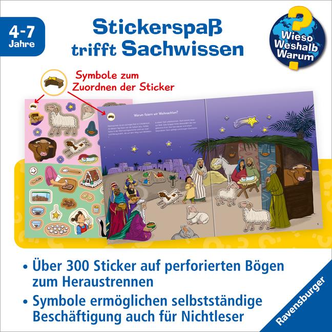 Actual product image Ravensburger Why? Why? Why? Sticker book: Christmas