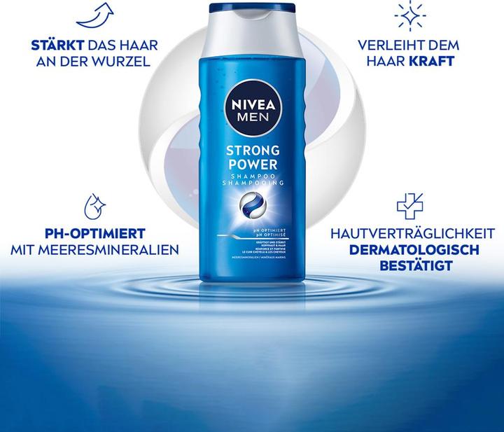 Produktbild NIVEA Strong Power pH-Optimal Shampoo DUO (500 ml, Flüssiges Shampoo)