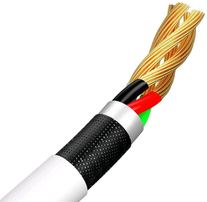 Actual product image Baseus Simple Wisdom Data Cable Kit USB to Micro 2.1A (2PCS/Set) 1.5m White (1.50 m)
