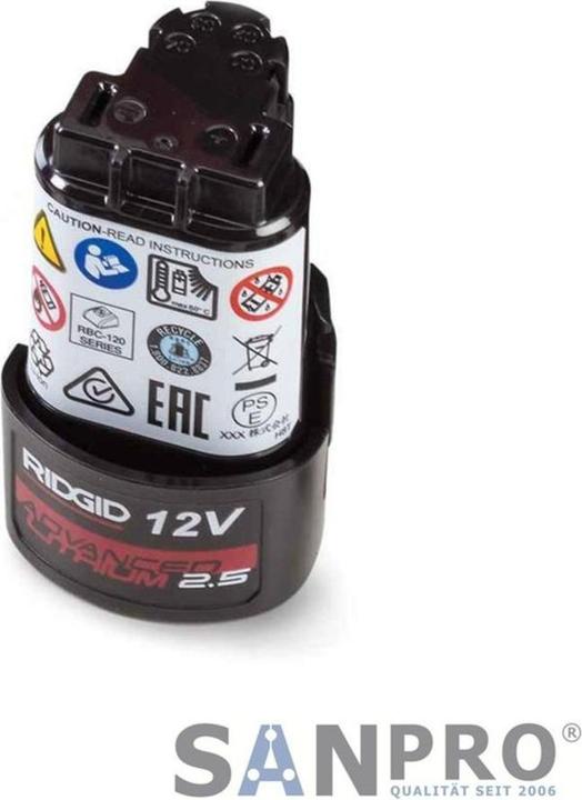 Actual product image Ridgid Li-Ion battery 12V / 2.5 Ah for Kompakt + Viega Picco pressing machines (12 V)