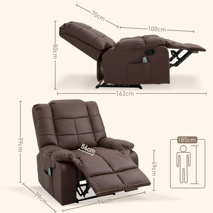 Immagine prodotto Homcom Sedia per massaggi con funzione reclinabile e telecomando