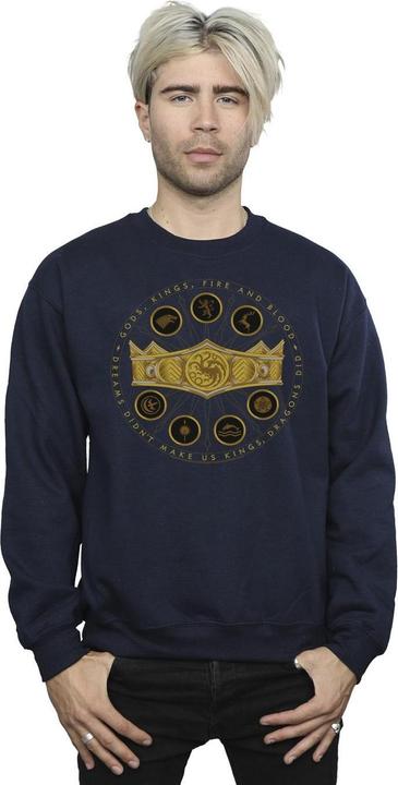 Actual product image Game of Thrones Mens Gods Kings Fire And Blood Sweatshirt (3XL)