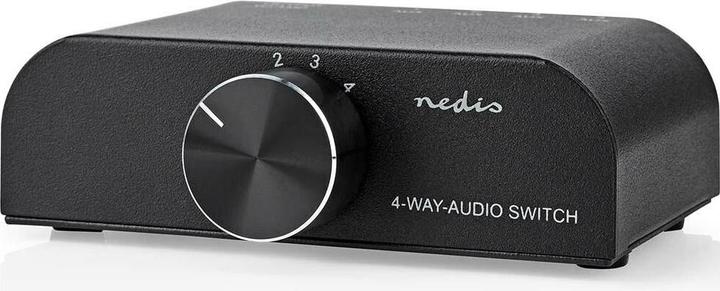 Produktbild Nedis Analog Audio-Schalter | 4-Port port(s) | Anschlüsse – Eingang: 1x 3,5 mm Audio-Eingang / 3x (2 (Analog -> Digital)